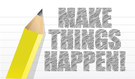 make things happen on a note pad background