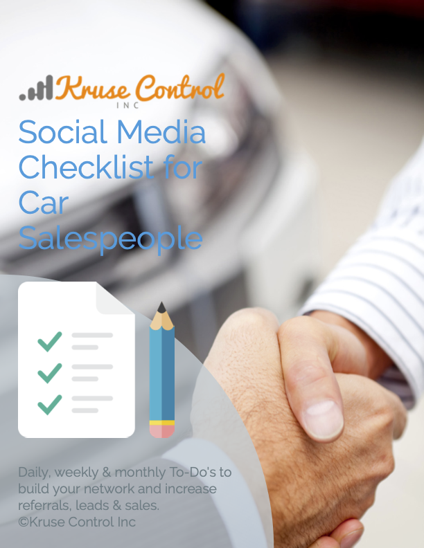 Social Media Checklist for Car Salespeople Cover Social Media Checklist for Car Salespeople Cover
