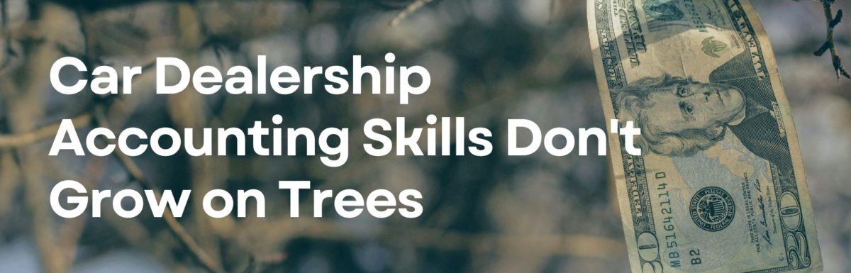 Car Dealership Accounting Skills Don’t Grow on Trees