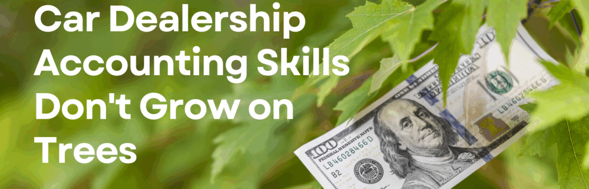 Car Dealership Accounting Skills Don’t Grow on Trees